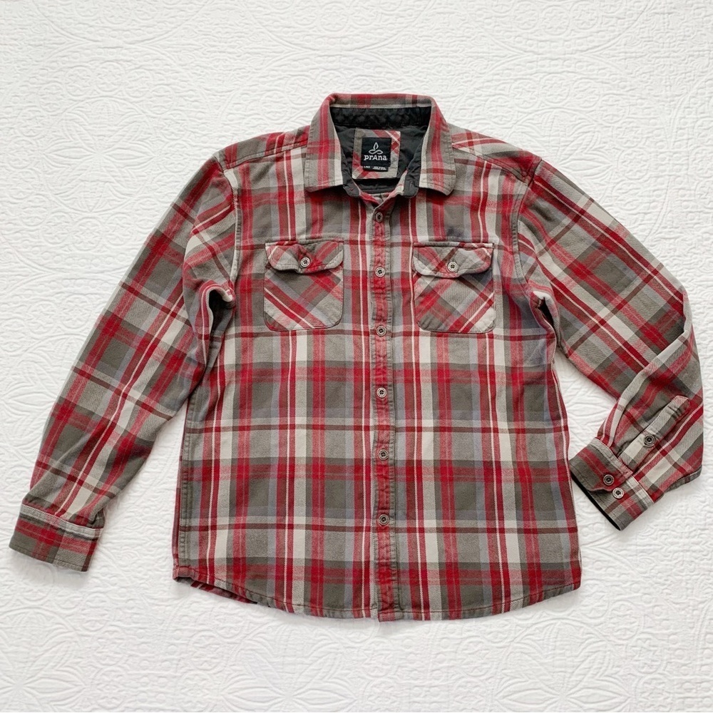 prAna Men's Lybeck Flannel‎ Shirt, Fireball